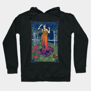 Art Nouveau Lady (orange/red) Hoodie